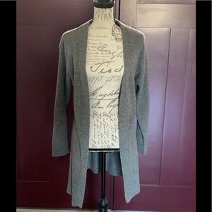 Mid length knit sweater cardigan